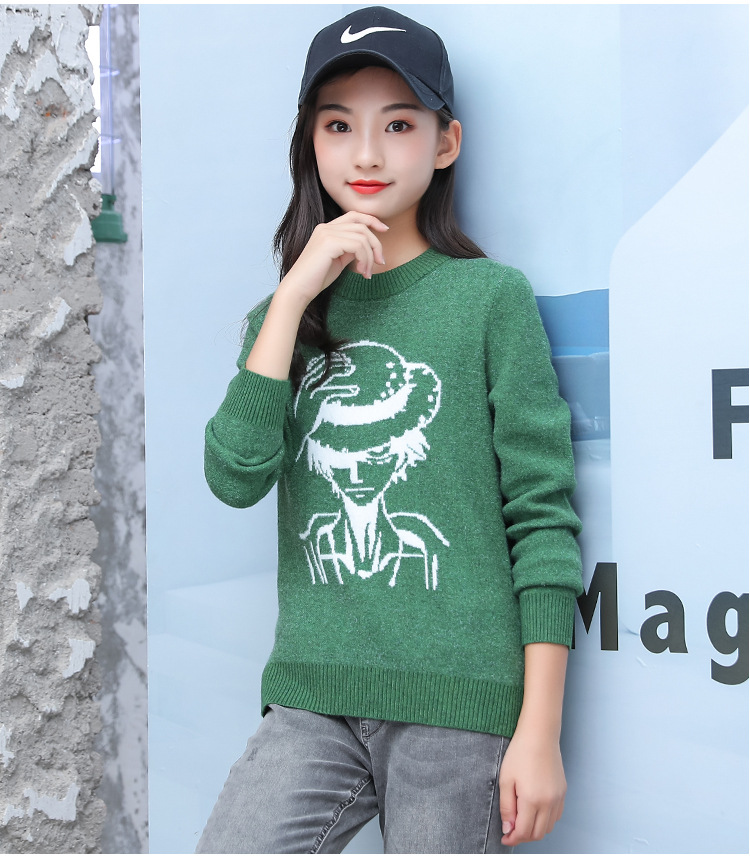 Round neck Korean style sweater child bottoming shirt