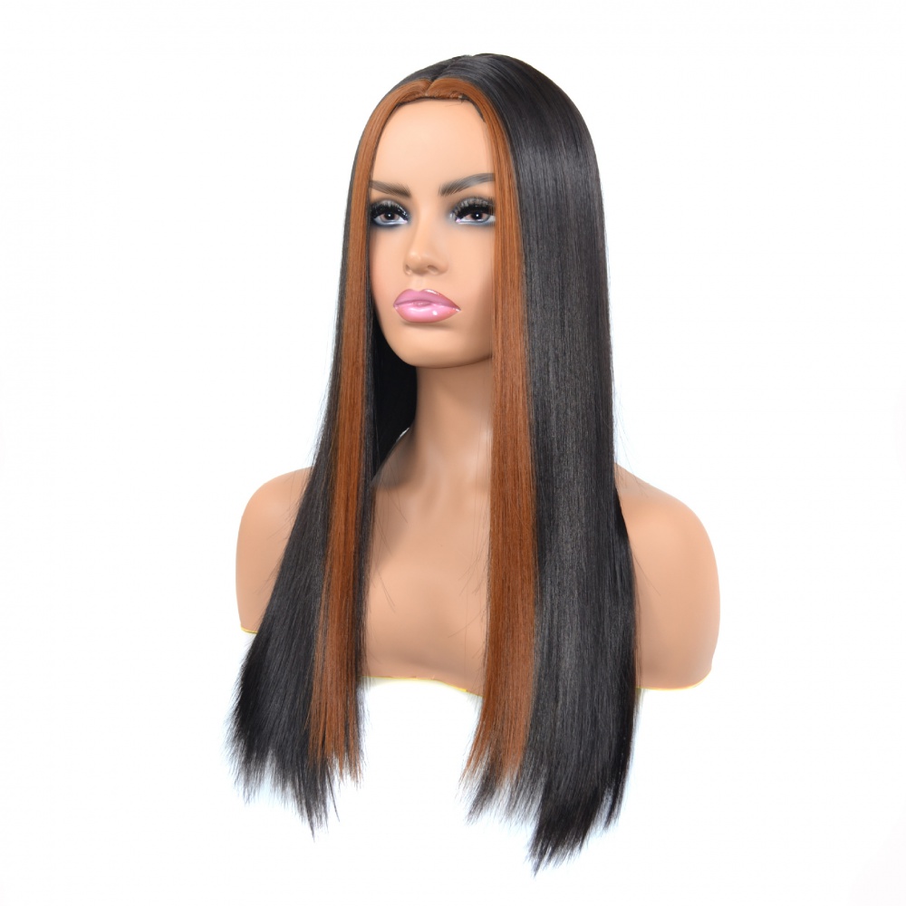 Supple European style headgear long natural wig for women