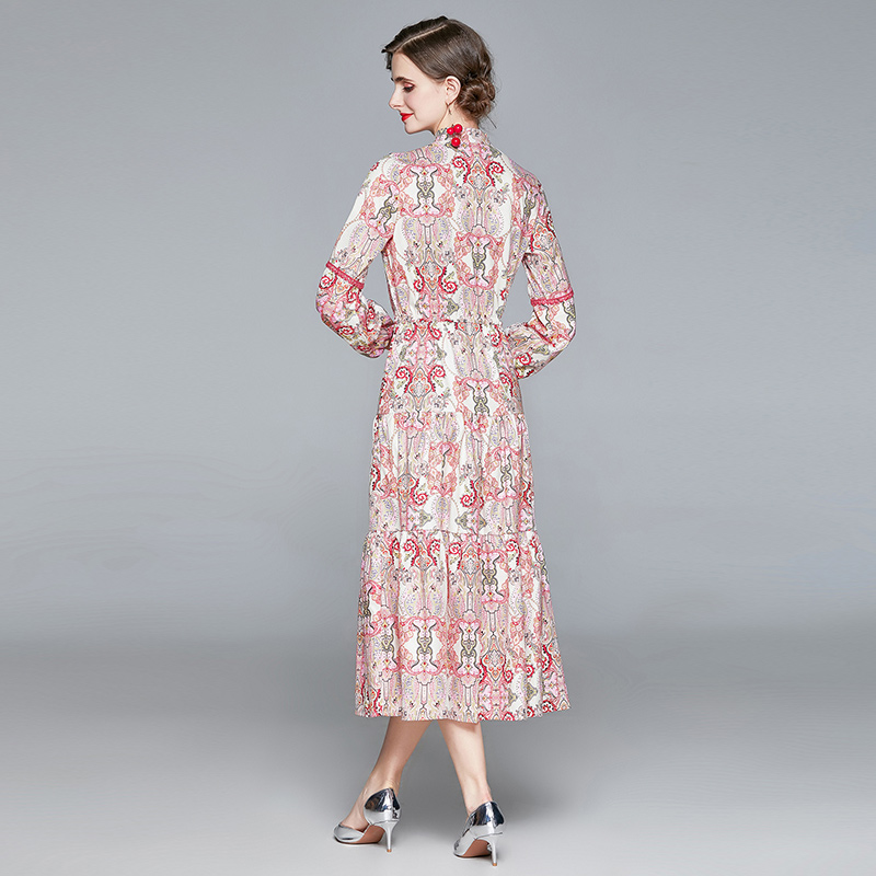 Bubble floral autumn and winter dress