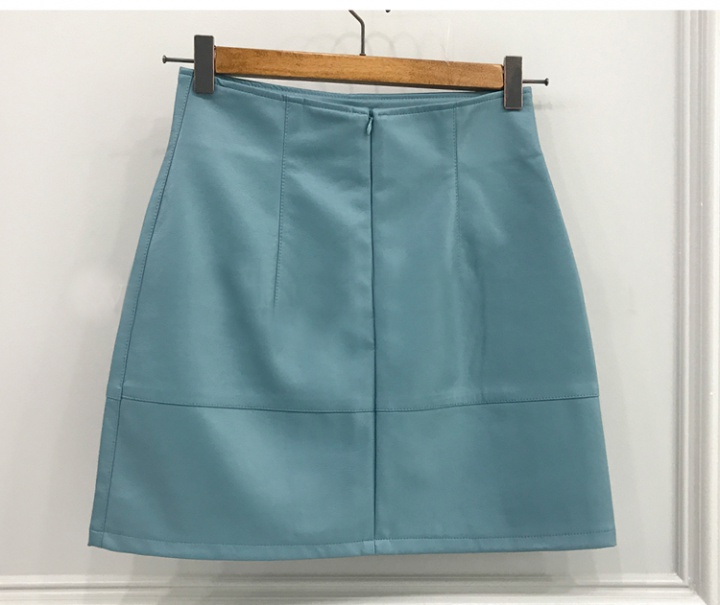 Autumn Korean style small skirt slim high waist leather skirt