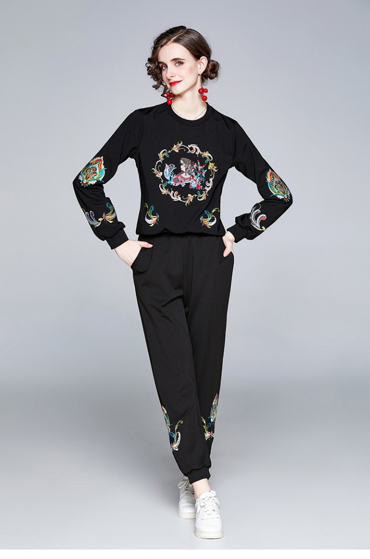 Embroidery Casual sweetheart hoodie a set
