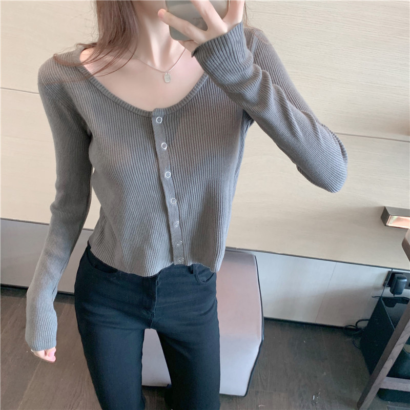 Autumn tight tops long sleeve sweater for women