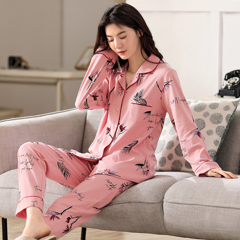 Fashion cardigan lovely pajamas a set for women