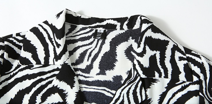 Mixed colors long sleeve printing lapel zebra shirt