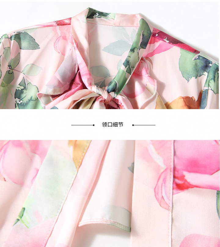 Flowers Western style blooming satin shirt