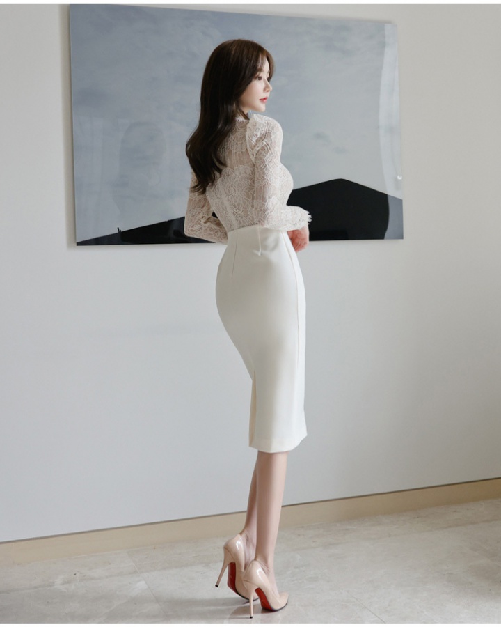 Lace fashion elegant dress Korean style temperament formal dress