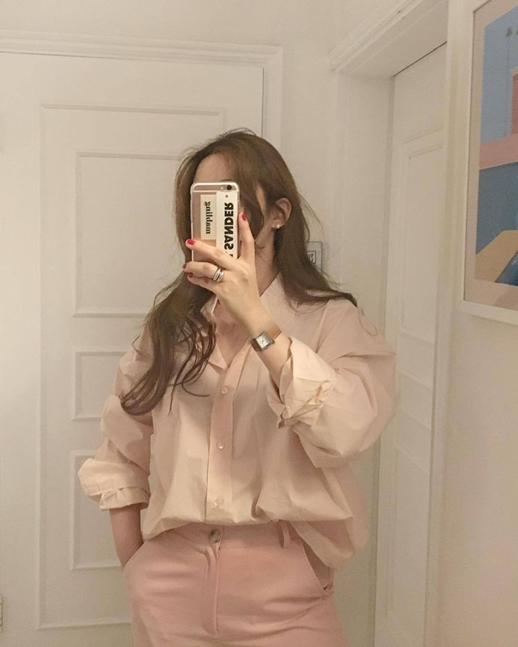 All-match simple Korean style commuting shirt
