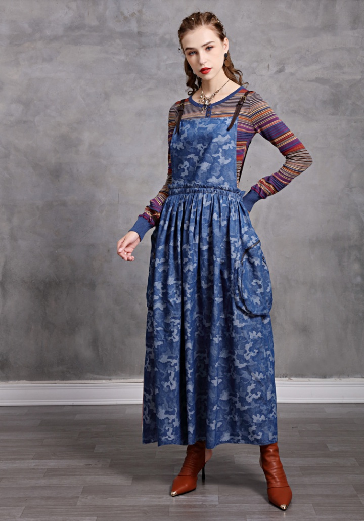 Retro embroidery strap binding fashion summer dress for women