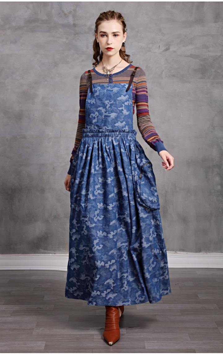 Retro embroidery strap binding fashion summer dress for women