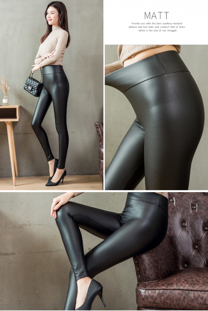 Autumn and winter leather pants long pants for women