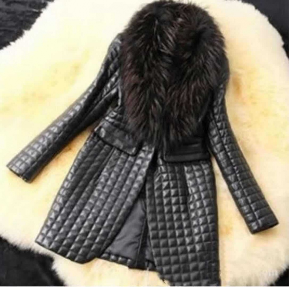 Long overcoat sheepskin coat for women
