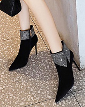 Slim European style short boots banquet pointed stilettos
