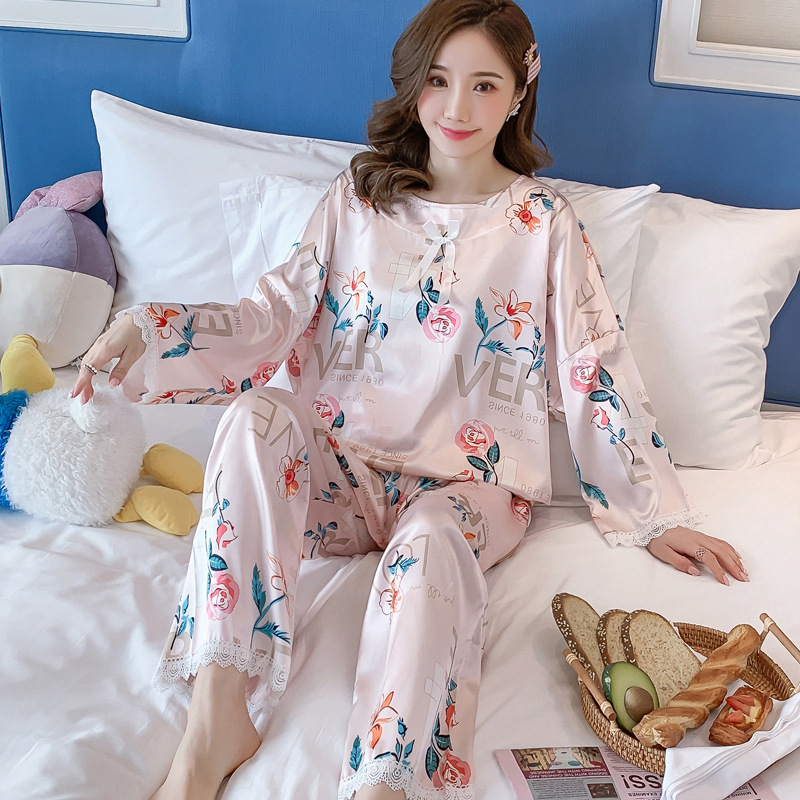 Loose cardigan simple pajamas 2pcs set for women