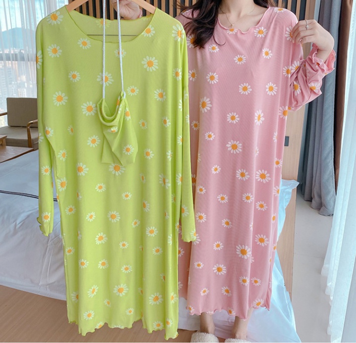 Long sleeve sweet night dress fresh pajamas for women