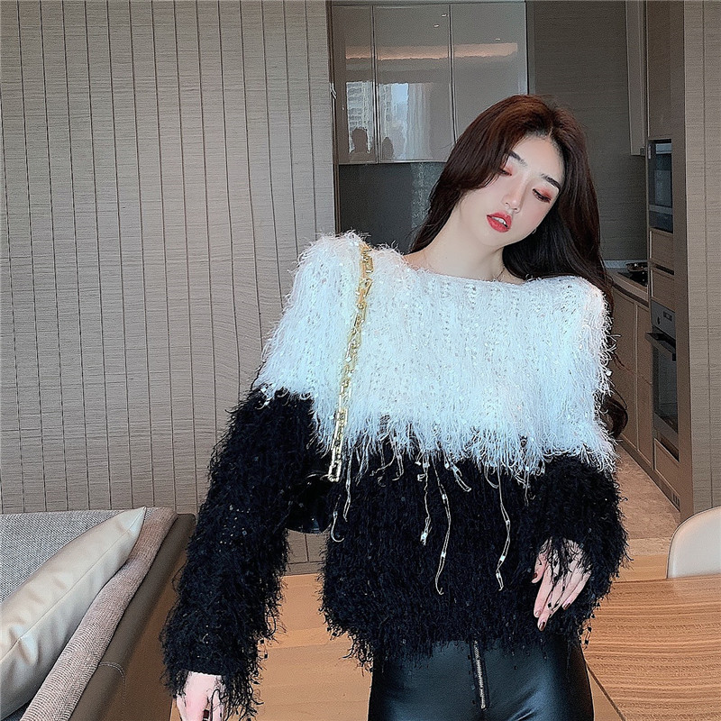 Knitted tassels loose autumn and winter sweater