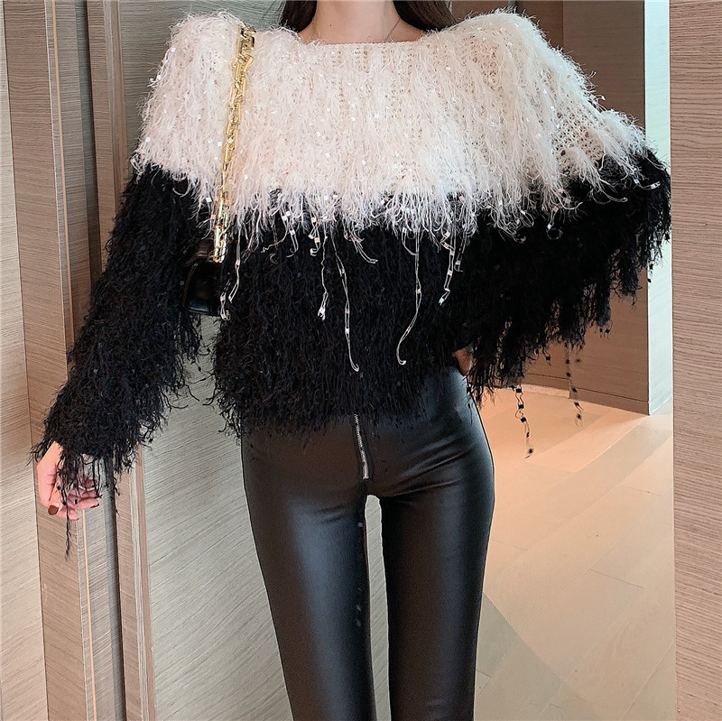 Knitted tassels loose autumn and winter sweater