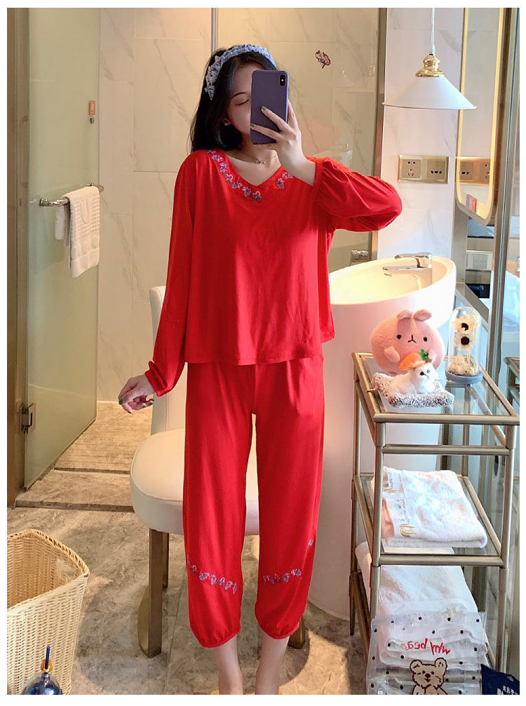 Autumn and winter thermal sweet pajamas for women