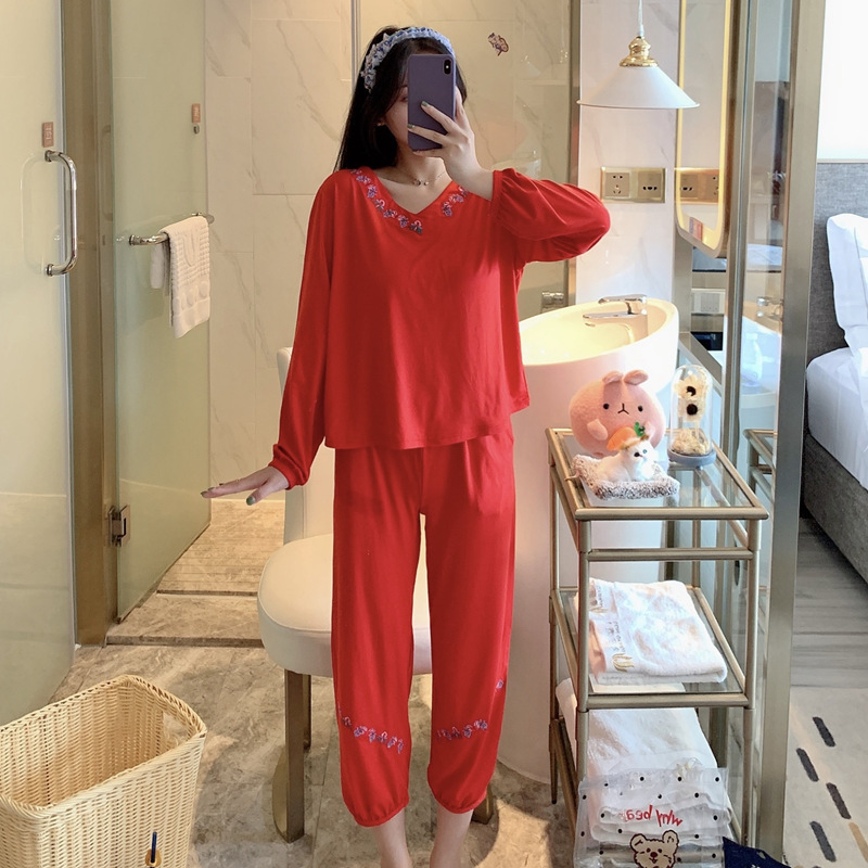 Autumn and winter thermal sweet pajamas for women