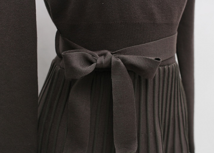 Frenum winter Korean style pinched waist sweater dress