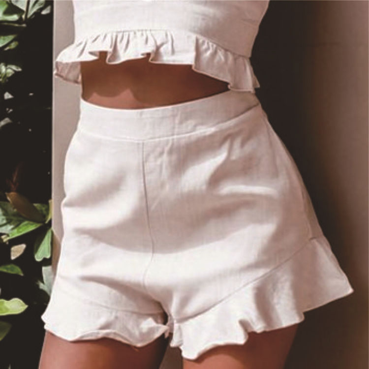 Slim lotus leaf edges pants pure sexy shorts for women