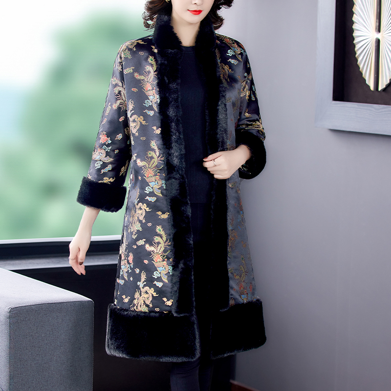 Chinese style thermal cheongsam winter coat