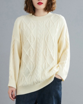 Casual Korean style loose round neck sweater