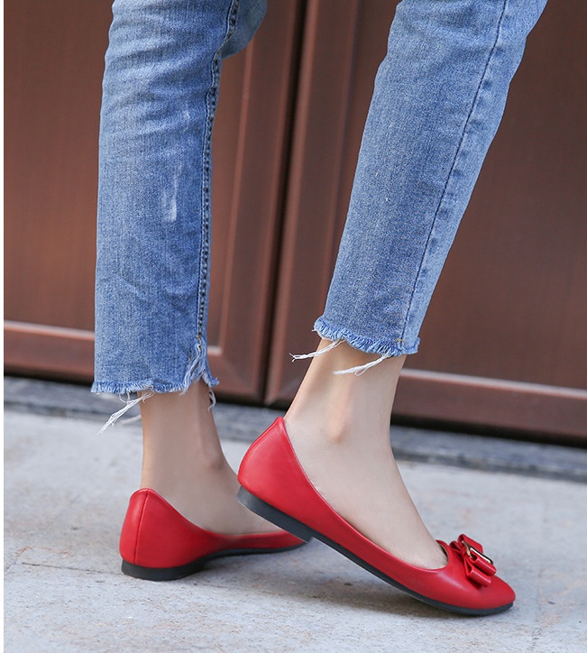 Cozy Casual sweet bow lady peas shoes