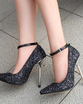 Metal fine-root high-heeled shoes for women