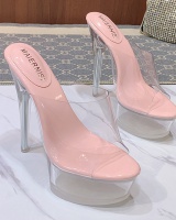 Korean style slippers crystal high-heeled shoes for women