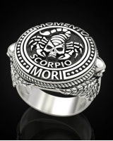 Retro antique silver Punk style skull ring