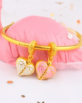 Beads pink pendant clavicle necklace gold heart bracelets