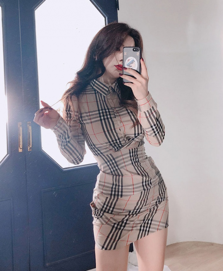 Korean style temperament shirt bottoming dress