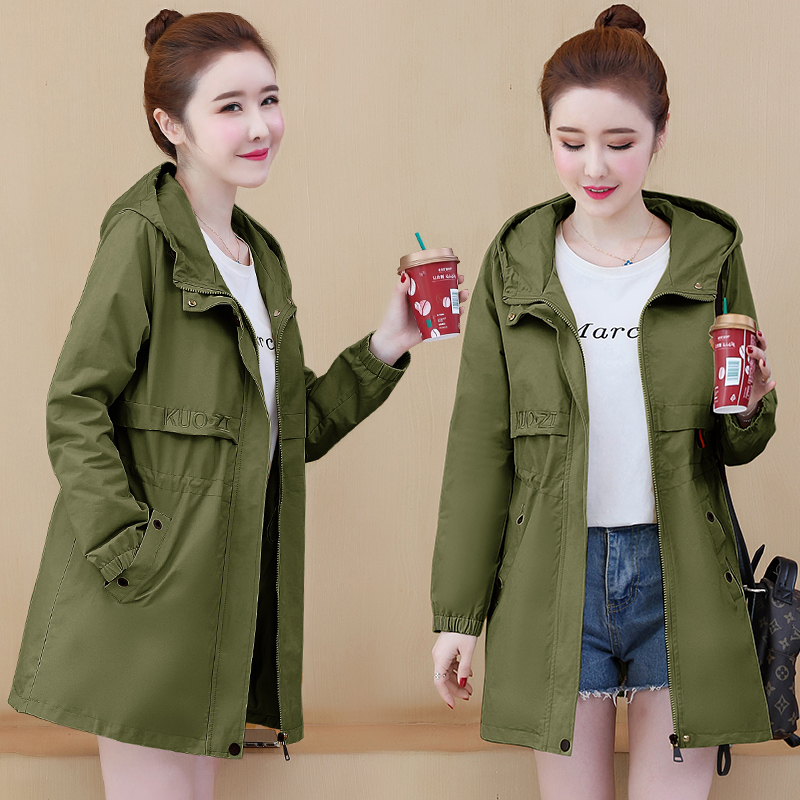 Spring and autumn coat clip cotton windbreaker for women