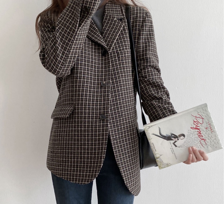 Simple classic coat woolen plaid business suit