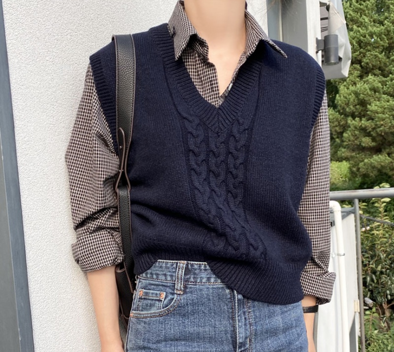 Twist V-neck vest all-match Korean style waistcoat