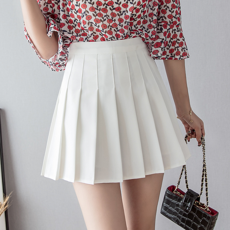 Spring and summer student short skirt high waist pleated culottes
