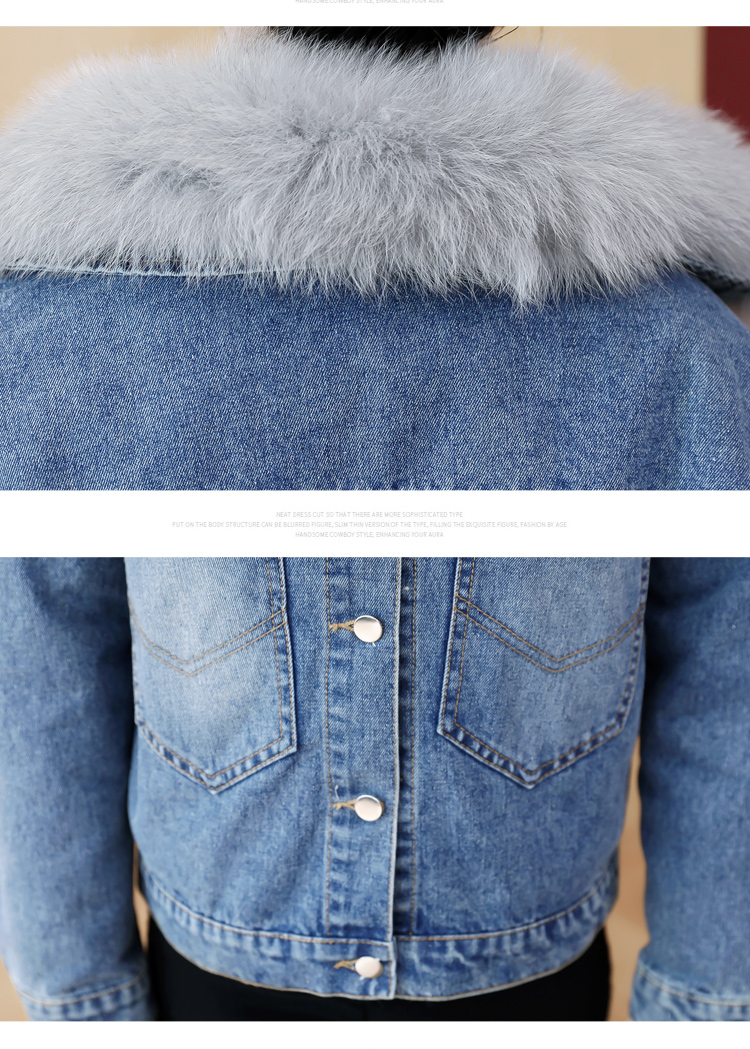Loose liner thick jacket winter large fur collar cotton coat