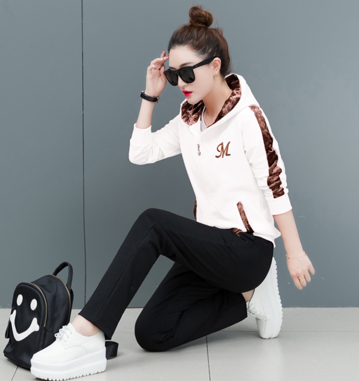 Casual sports hoodie fashion sportswear 3pcs set for women