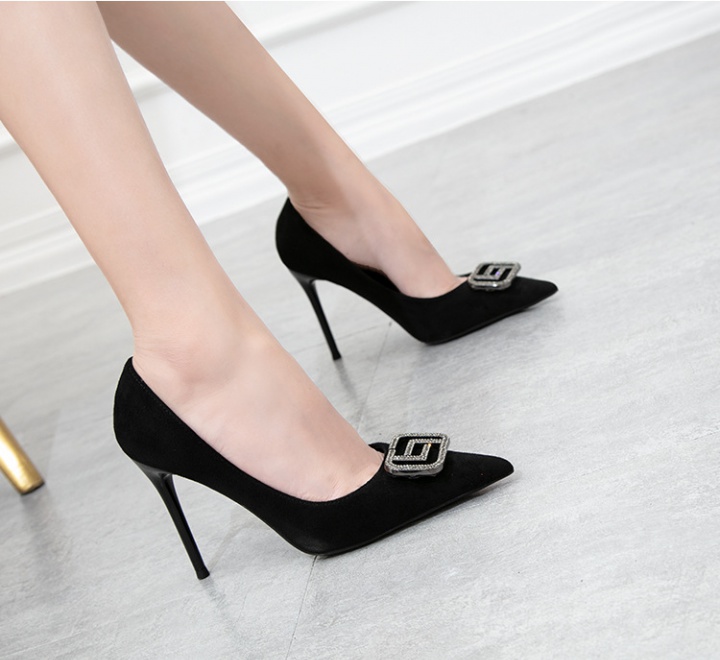 Pointed slim shoes pure high-heeled shoes for women