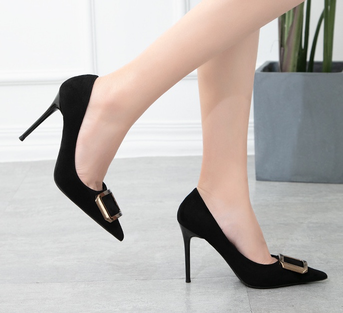 Korean style broadcloth fine-root high-heeled shoes