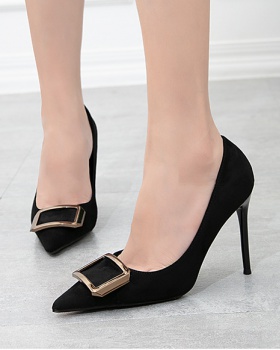 Korean style broadcloth fine-root high-heeled shoes