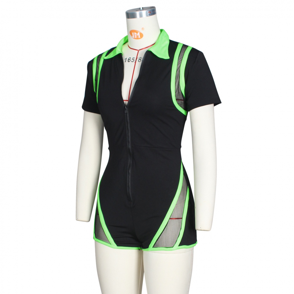 Lose weight gauze fluorescent sexy splice jumpsuit for women