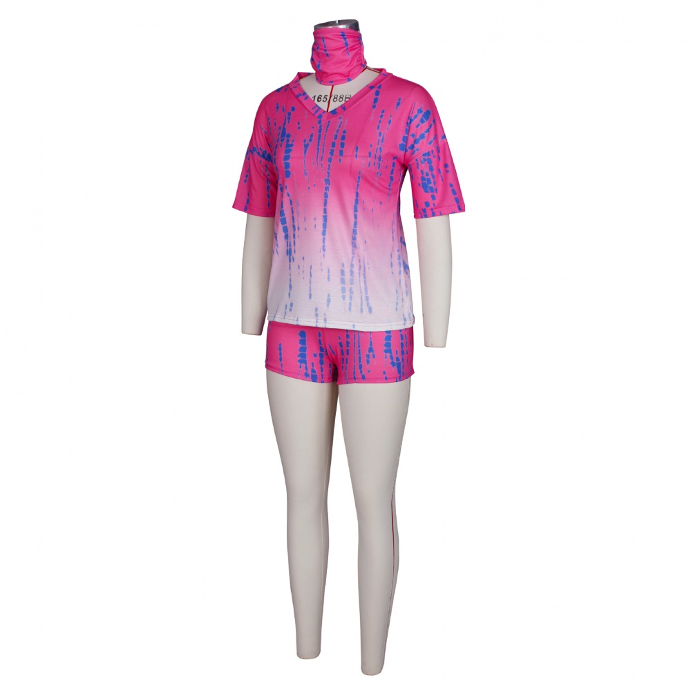 Fashion tie dye gradient at home T-shirt a set for women