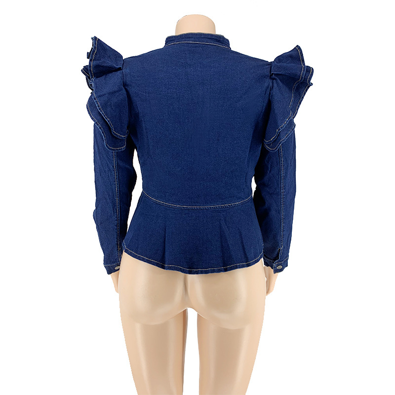 European style coat lotus leaf skirt cardigan for women