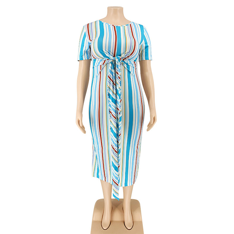 Stripe large yard bandage dress for women