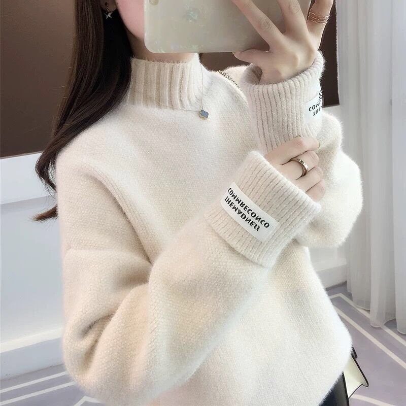 Loose high collar all-match autumn Western style sweater