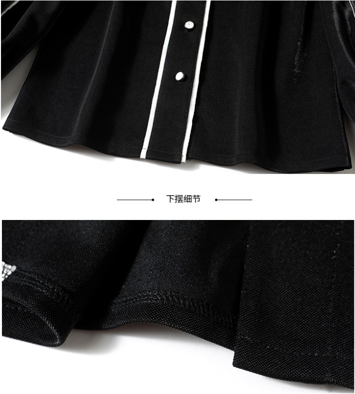 Temperament fashion shirt black Casual tops