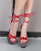 Sexy fish mouth shoes European style fine-root sandals