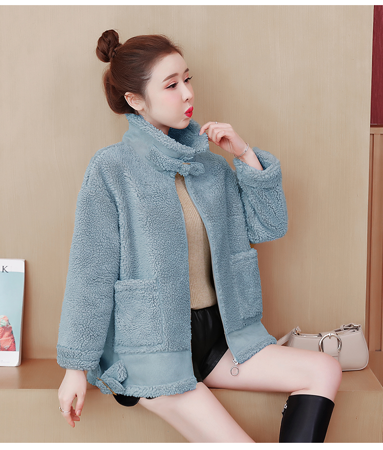 Leather cashmere winter cotton coat loose coat for women