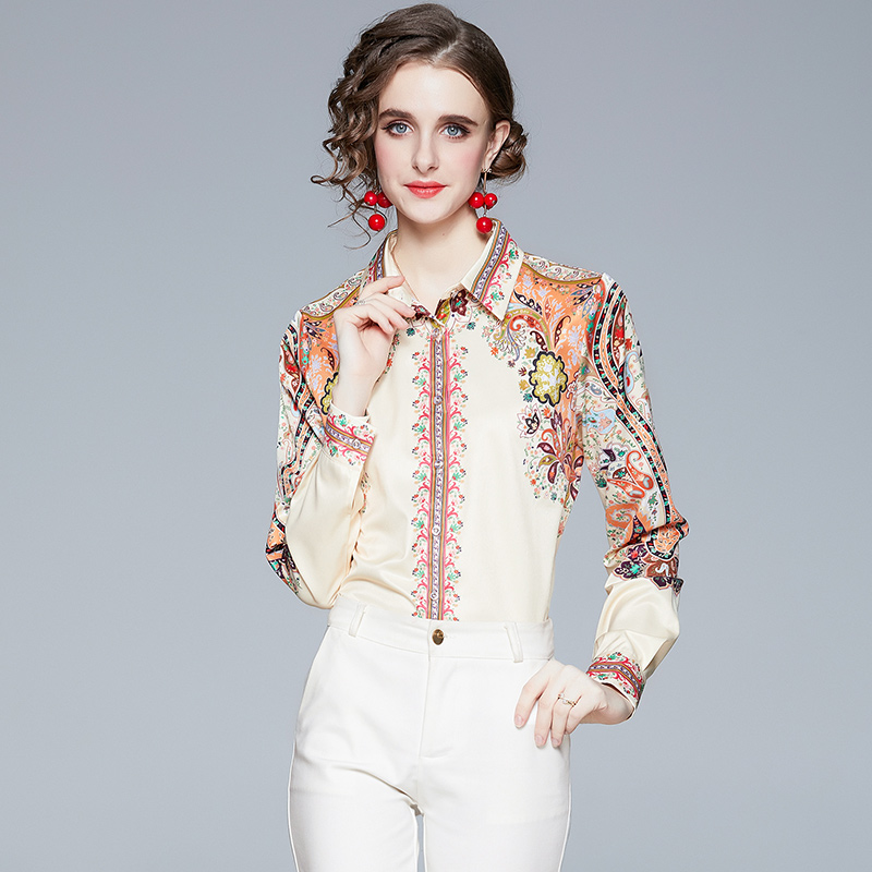 Temperament thin tops autumn long sleeve shirt for women